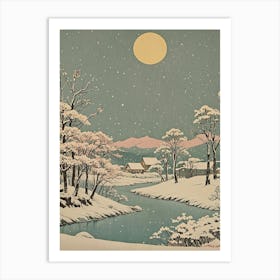 Full Moon In The Snow Art Print