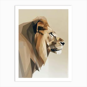 Low Poly Lion Art Print