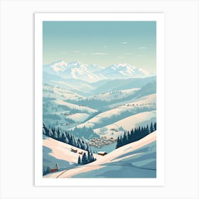 Kitzbuhel   Austria, Ski Resort Illustration 0 Simple Style Art Print