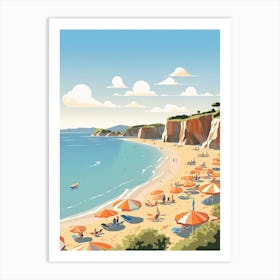 Malibu Beach California, Usa, Graphic Illustration 2 Art Print