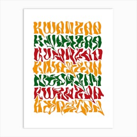 Pop Art Kwanzaa Wave Typography 2 Art Print