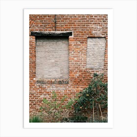 Red brick wall & Apple Tree // Nature Photography Art Print