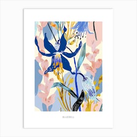 Colourful Flower Illustration Poster Bluebell 1 Art Print