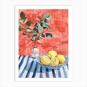 Lemons On A Table Art Print