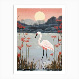 Bird Illustration Greater Flamingo Art Print