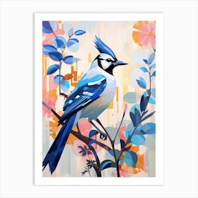 Bird Painting Collage Blue Jay 1 Art Print