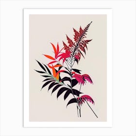 Poison Sumac Minimal Line Drawing 2 Art Print