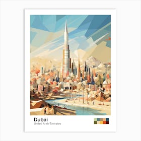 Dubai, United Arab Emirates, Geometric Illustration 1 Poster Art Print