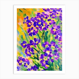 Queen Anne'S Lace Floral Print Abstract Block Colour 1 2 Flower Art Print