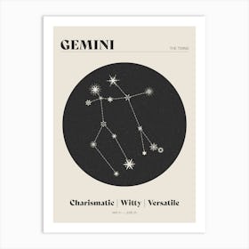 Astrology Constellation - Gemini Art Print