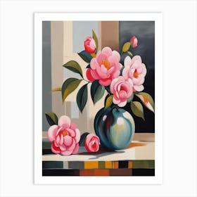 Peonies In A Vase 1 Art Print