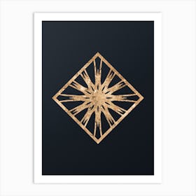 Abstract Geometric Gold Glyph on Dark Teal n.0162 Art Print