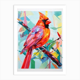 Colourful Bird Painting Northern Cardinal 1 Art Print