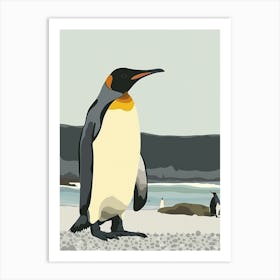 King Penguin Deception Island Minimalist Illustration 2 Art Print