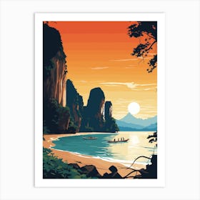 Krabi, Thailand - Sunset on the beach Art Print