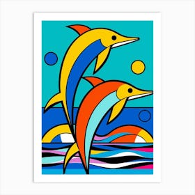 Dolphin Abstract Pop Art 6 Art Print