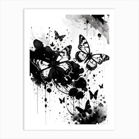 Black And White Butterflies 5 Art Print