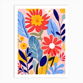 Radiant Petal Ballet; Matisse Style Flower Market Art Print