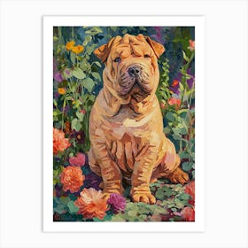 Chinese Shar Pei Acrylic Painting 6 Art Print