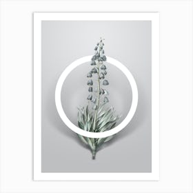 Vintage Persian Lily Minimalist Flower Geometric Circle on Soft Gray n.0133 Art Print