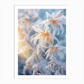 Frosty Botanical Winter Honeysuckle 1 Art Print