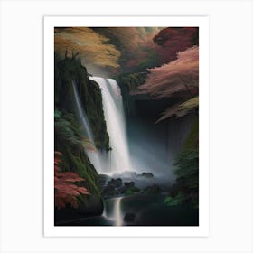 Shiraito Falls, Japan Realistic Photograph (2) Art Print