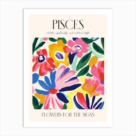 Flowers For The Signs Pisces Zodiac Sign Art Print