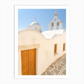 White Church In Paros Art Print