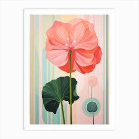 Amaryllis 1 Hilma Af Klint Inspired Pastel Flower Painting Art Print