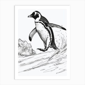 Emperor Penguin Sliding On Ice 2 Art Print