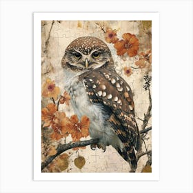 Northern Pygmy Owl Japanese Painting 1 Art Print