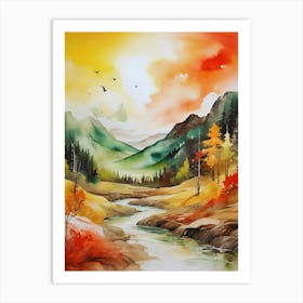 Autumn Landscape Painting 1 Art Print