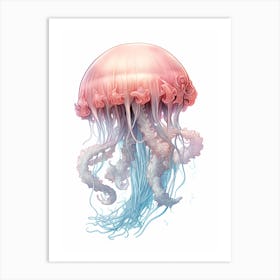 Irukandji Jellyfish Drawing 2 Art Print