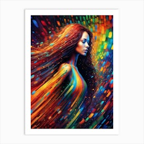 Abstract Colorful Girl Art Print