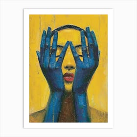 Blue Hands Art Print