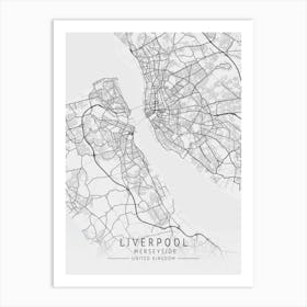 Liverpool Merseyside United Kingdom Map Prints Art Print