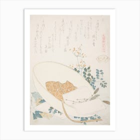 Freshly Picked Flowers In A Traveler's Hat, Katsushika Hokusai Art Print
