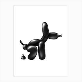 Balloon Dog Bathroom Funny Art Print