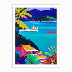 Koh Samui Thailand Colourful Painting Tropical Destination Art Print