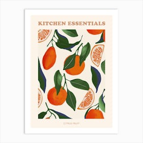 Citrus Fruit On A Branch Pattern Poster 2 Art Print
