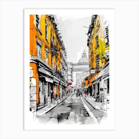 Street Sketch - Street Stock Videos & Royalty-Free Footage Art Print