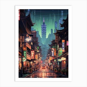 Taipei Pixel Art 3 Art Print