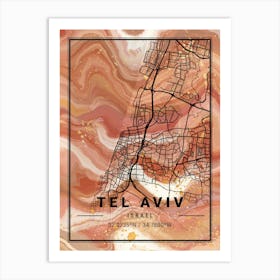 Tel Aviv Map Art Print