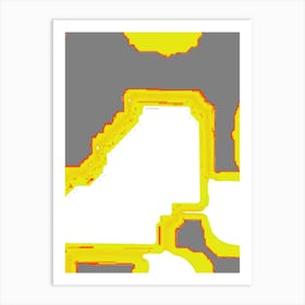 Yellow And Gray Squares Art Print