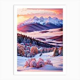 Sunrise In The Mountains Art Print