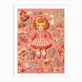Vintage Paper Doll Kitsch 9 Art Print