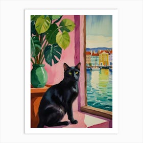 Cat By The Window Art Print