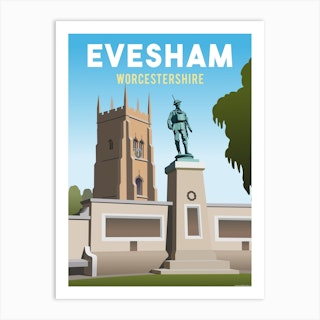 Evesham War Memorial Abbey Tower Art Print