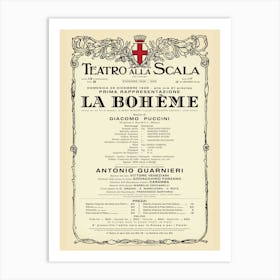 VintageTeatro Alla Scala - La Boheme Opera Poster Art Print