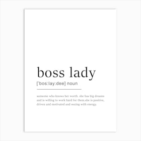 Boss Lady Definition Poster - Dictionary Art Print